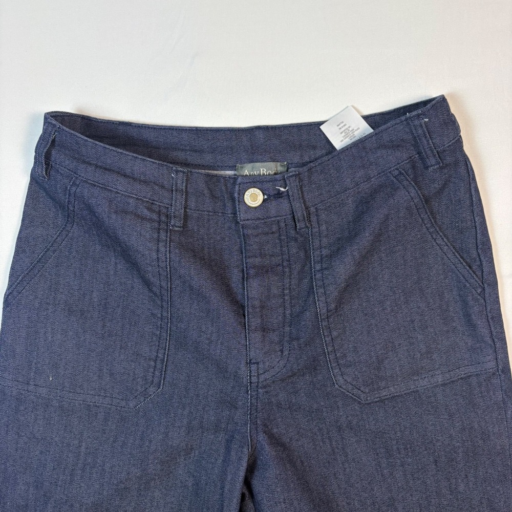 AnyBody Womens Dark Wash Straight Leg Denim Pants Blue Patch Pockets Size 10 - Picture 9 of 10